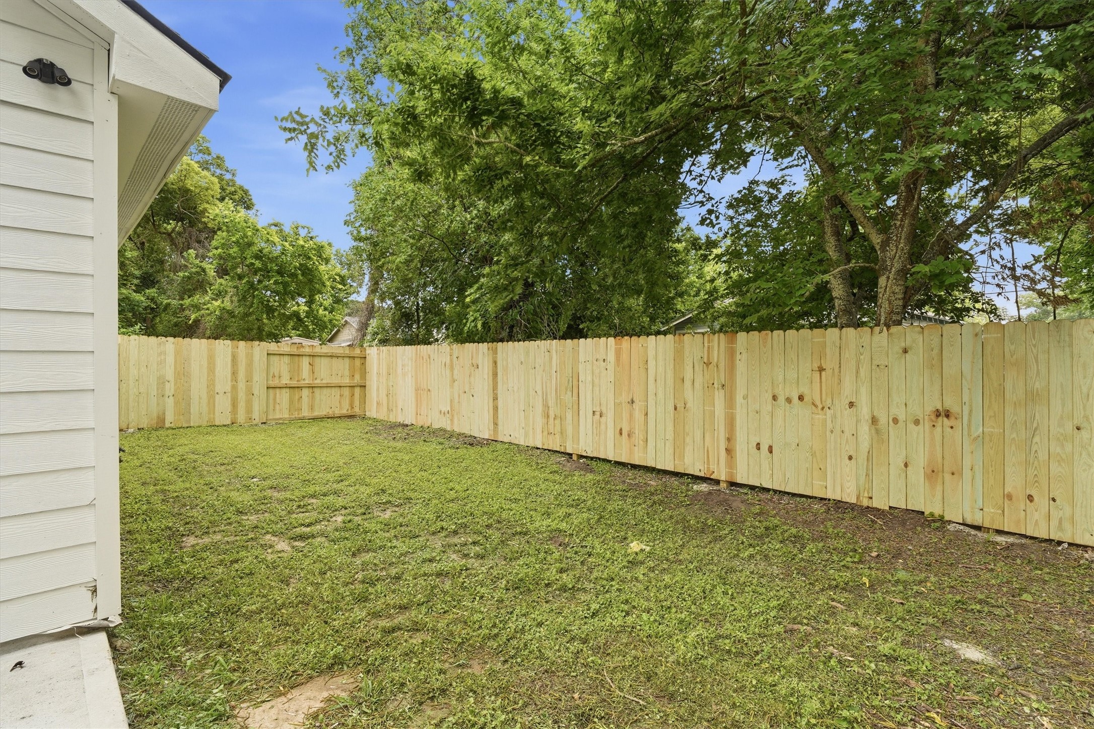 Spacious back yard, brand new privacy fence