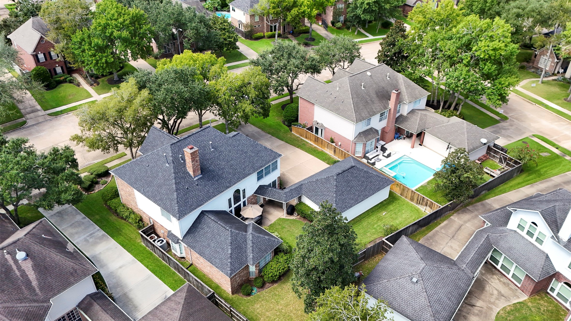 Aerial view of the home.