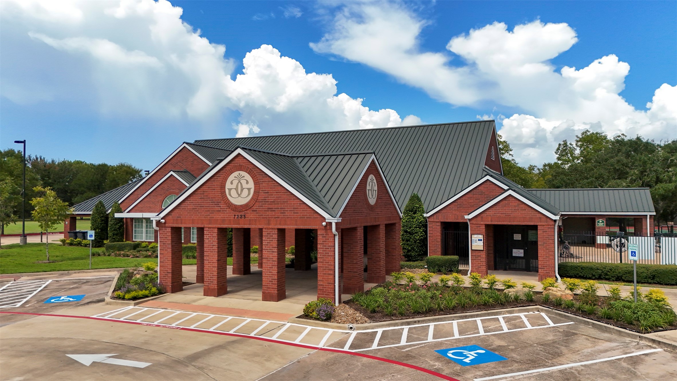 View of the clubhouse and recreational center.