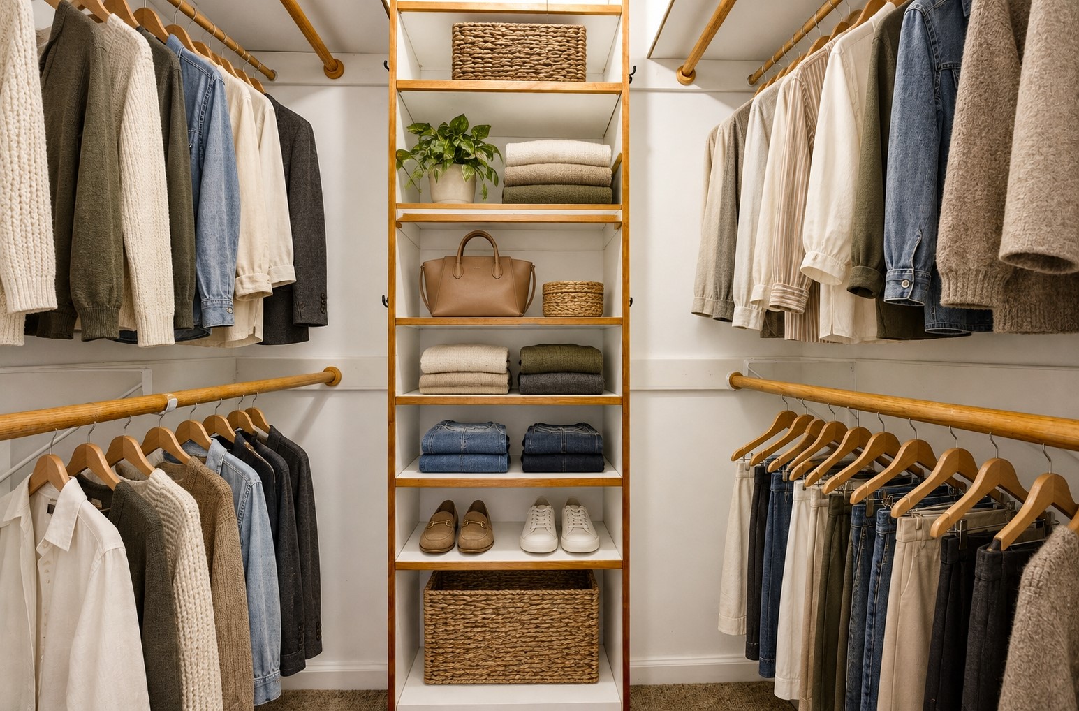 Here is the larger of the two primary closets *virtually staged*