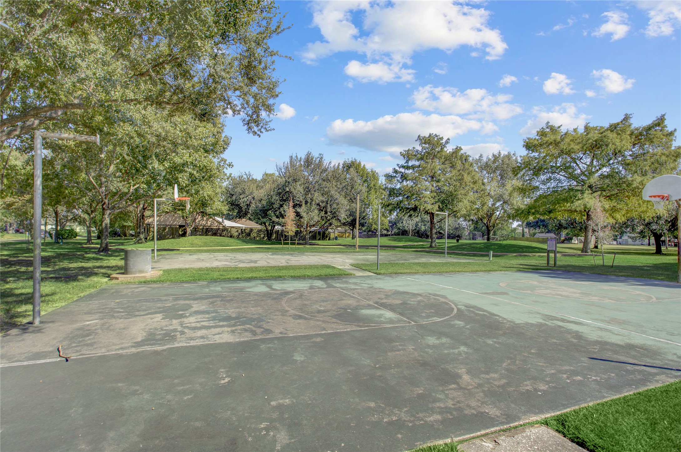 Basketball court, soccer field and walking/running trail