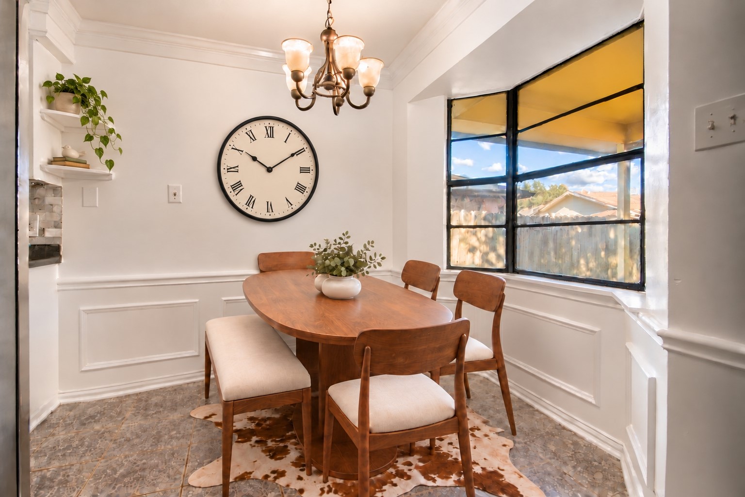 The dining room/ breakfast nook is right off the living room *virtually staged*