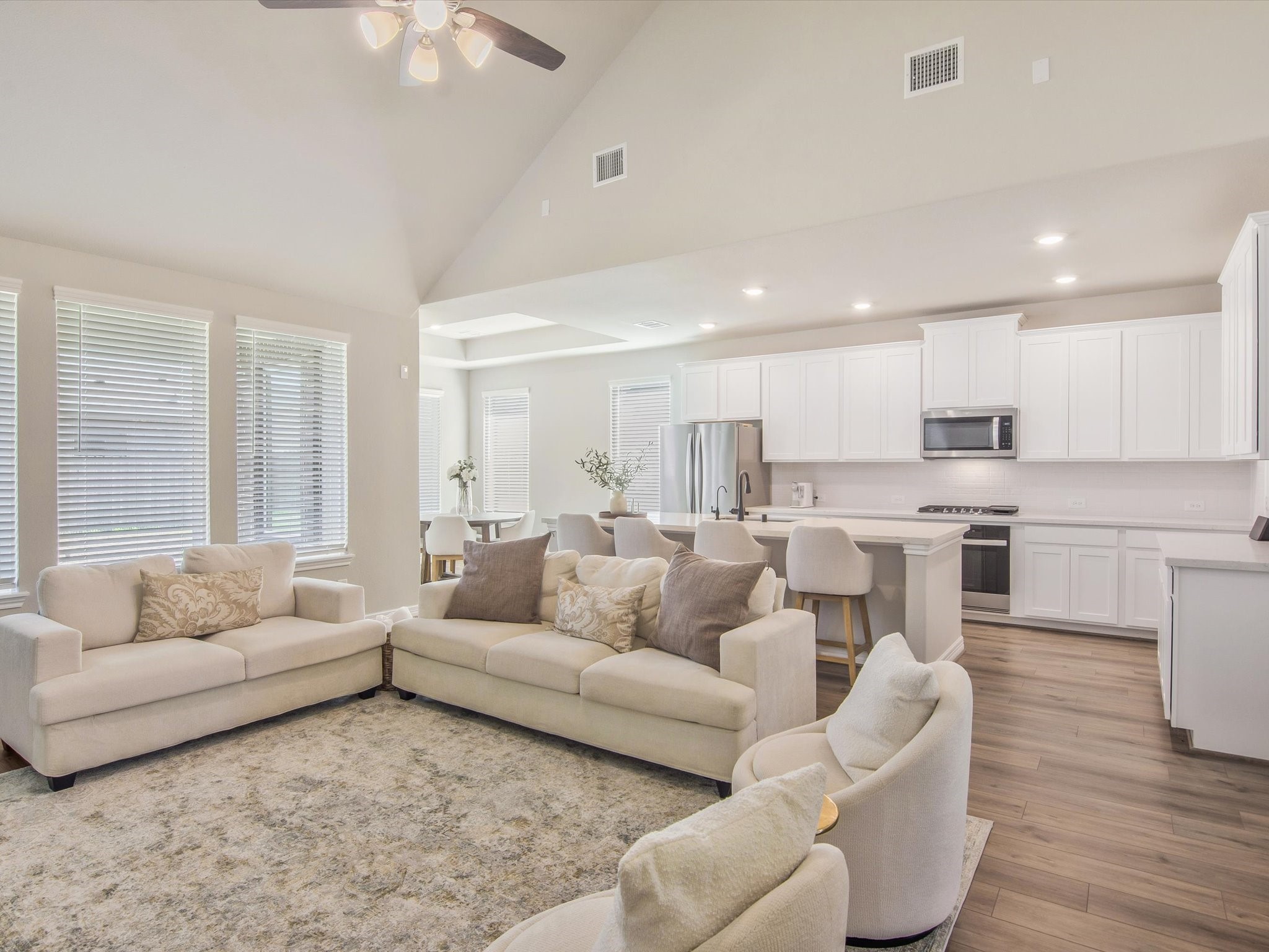 Kitchen open to the living room
