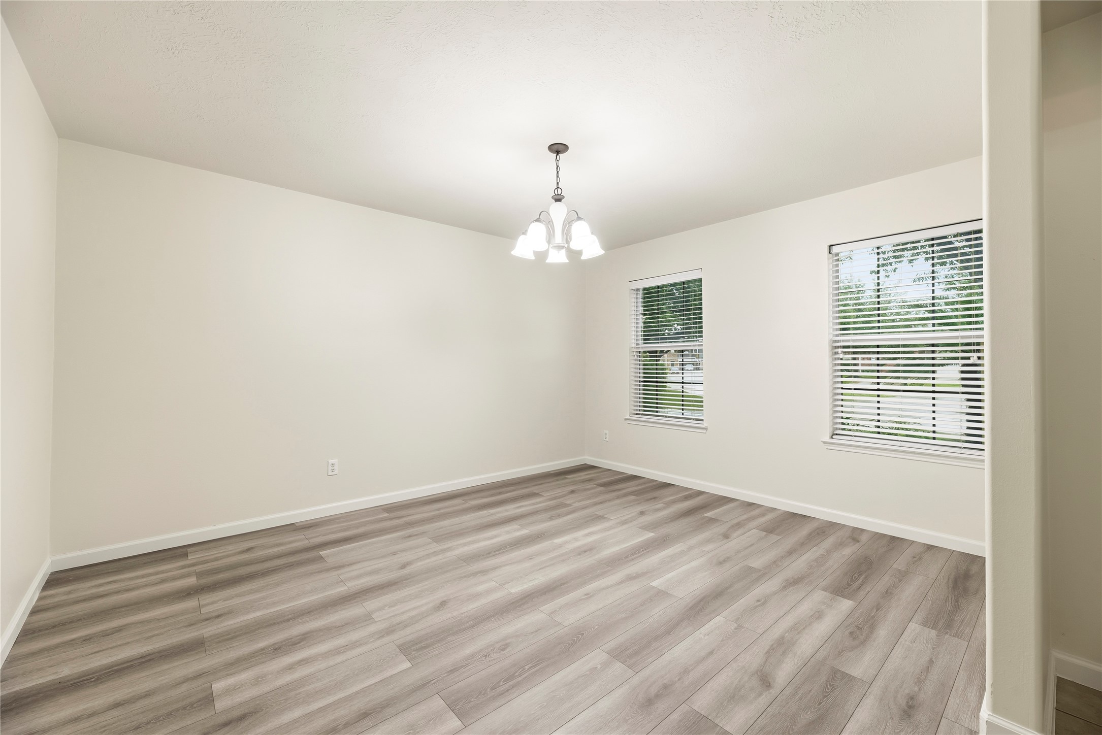 Formal dining room off the front entry with beautiful LVP flooring.