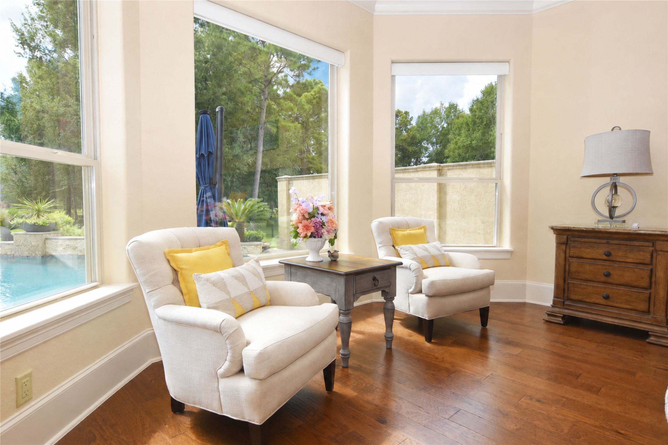 Sitting area in the primary bedroom