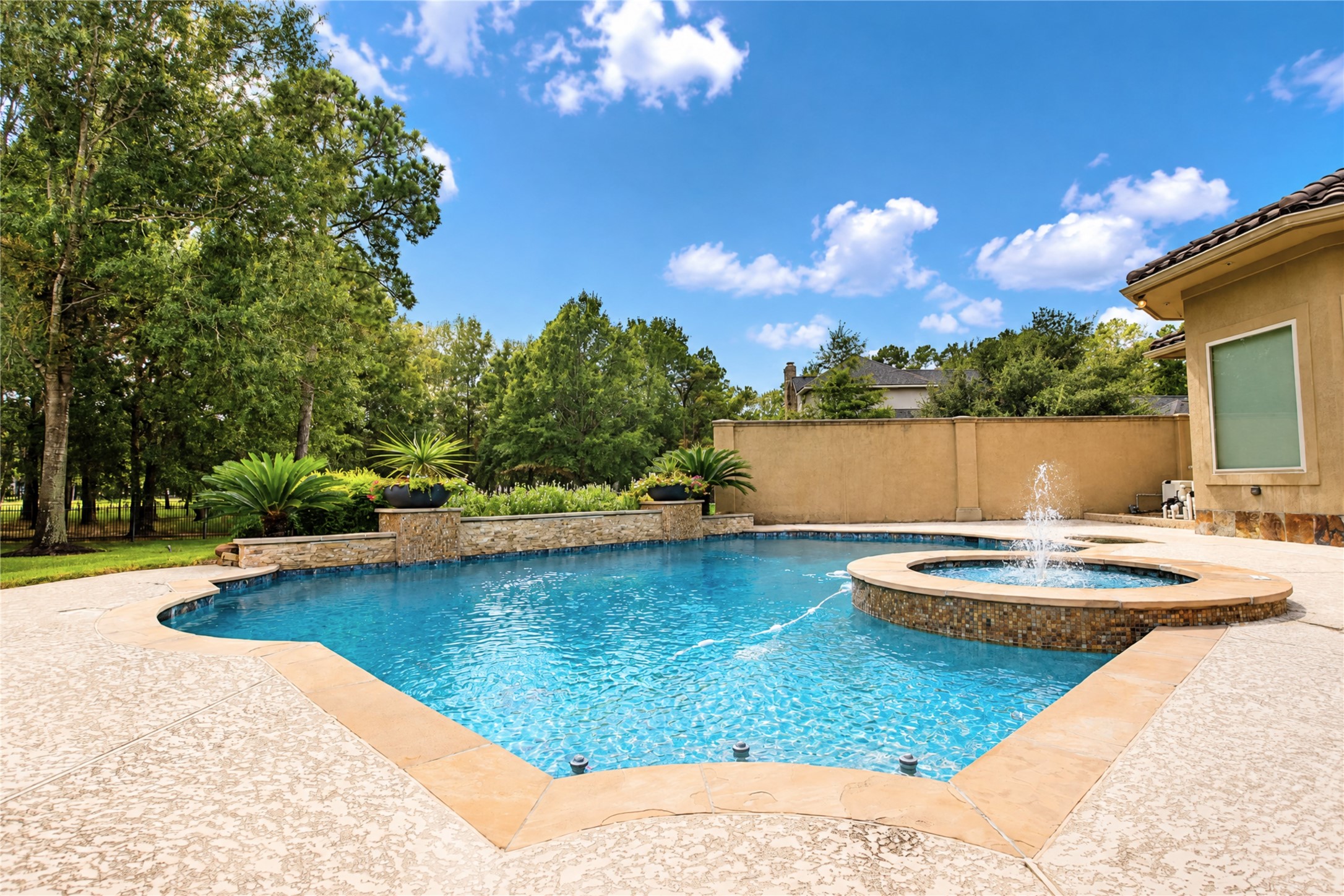 Recently resurfaced by StoneScapes and comes with a warranty.