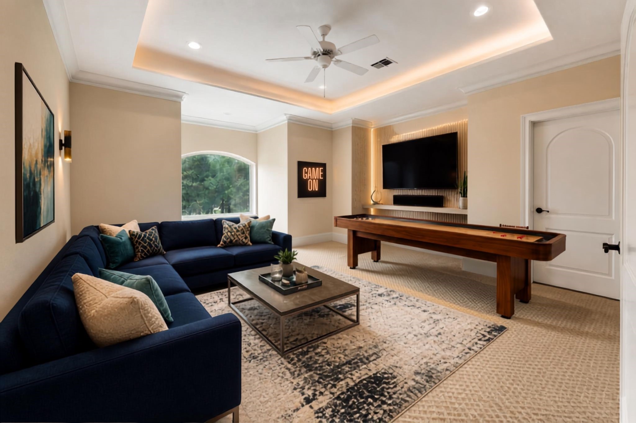 Game room upstairs or 5th bedroom/ staged