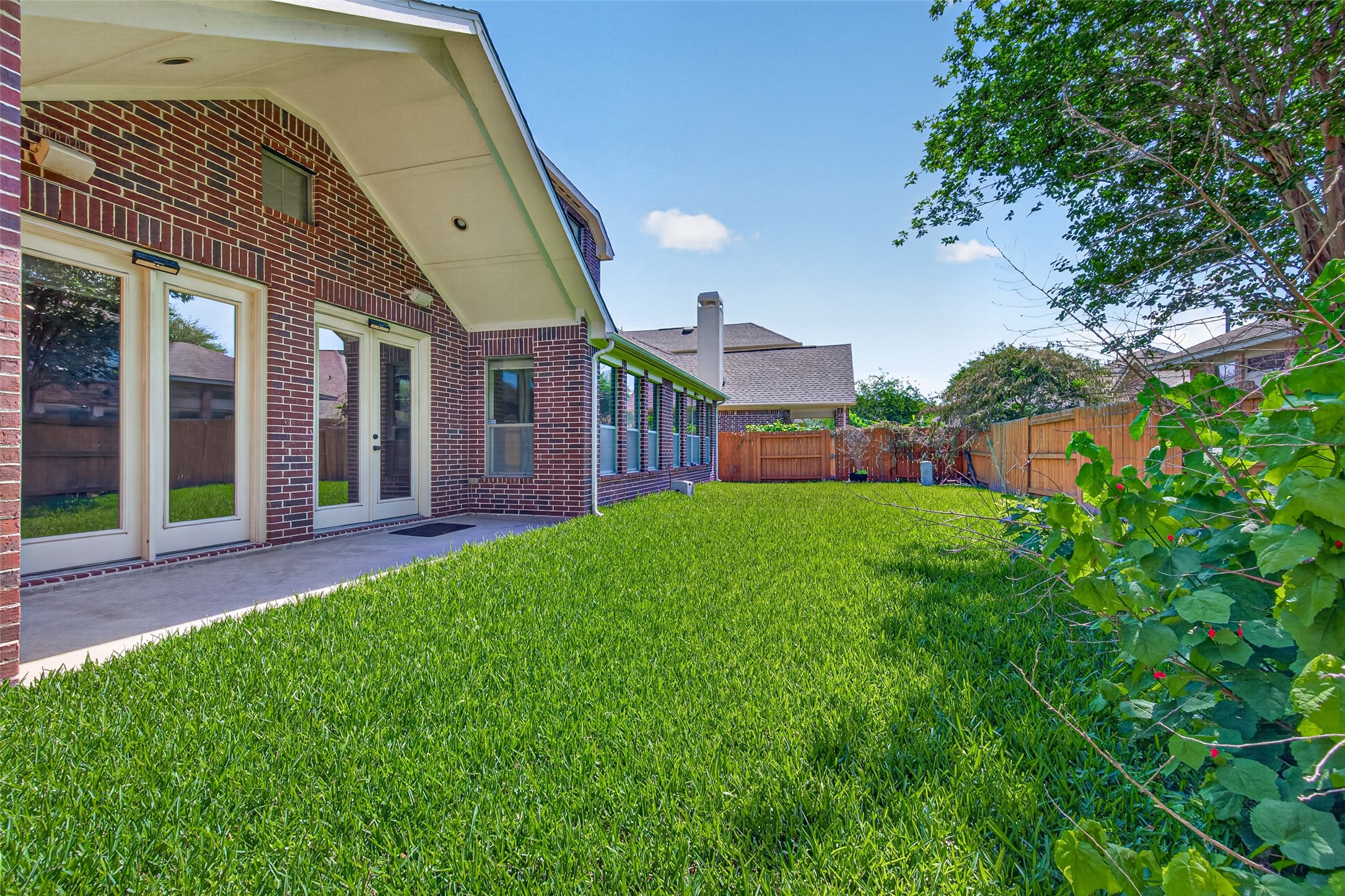 Fully fenced backyard