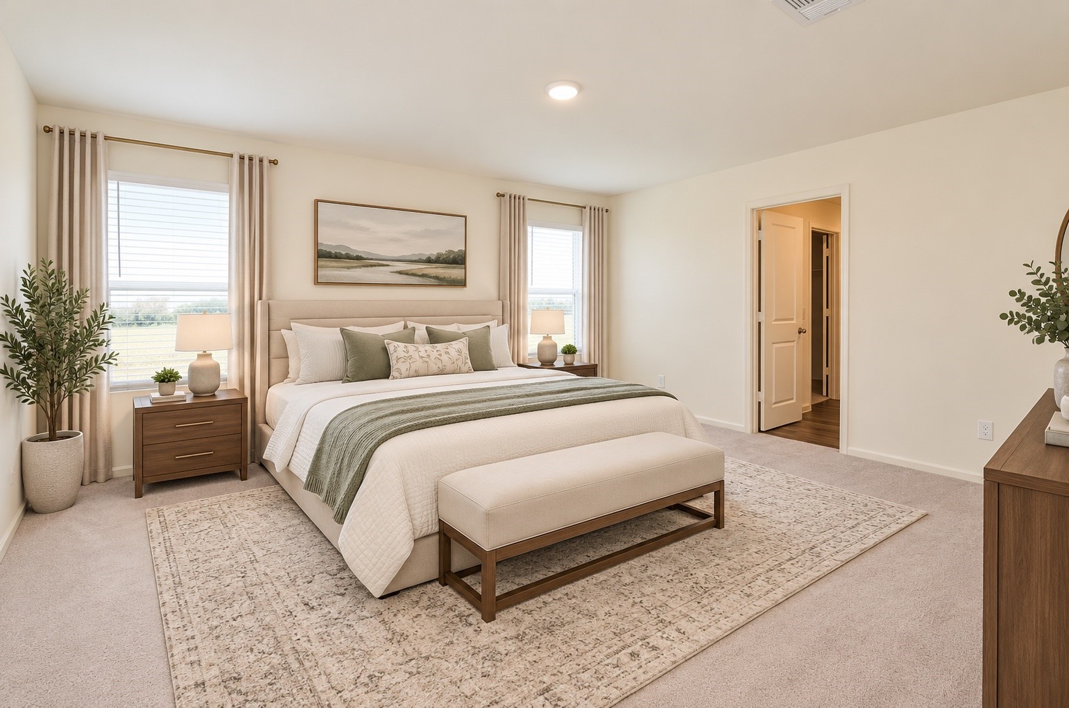 Primary XL bedroom Staged virtually