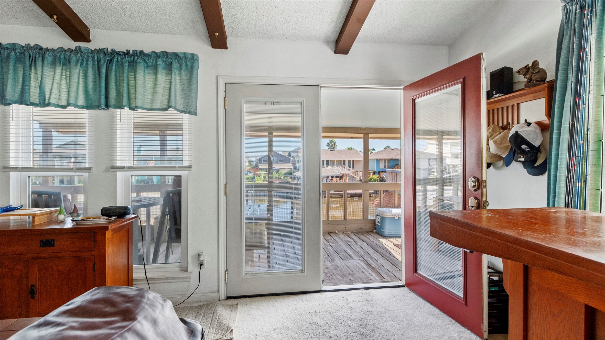 Access to the deck from the living room