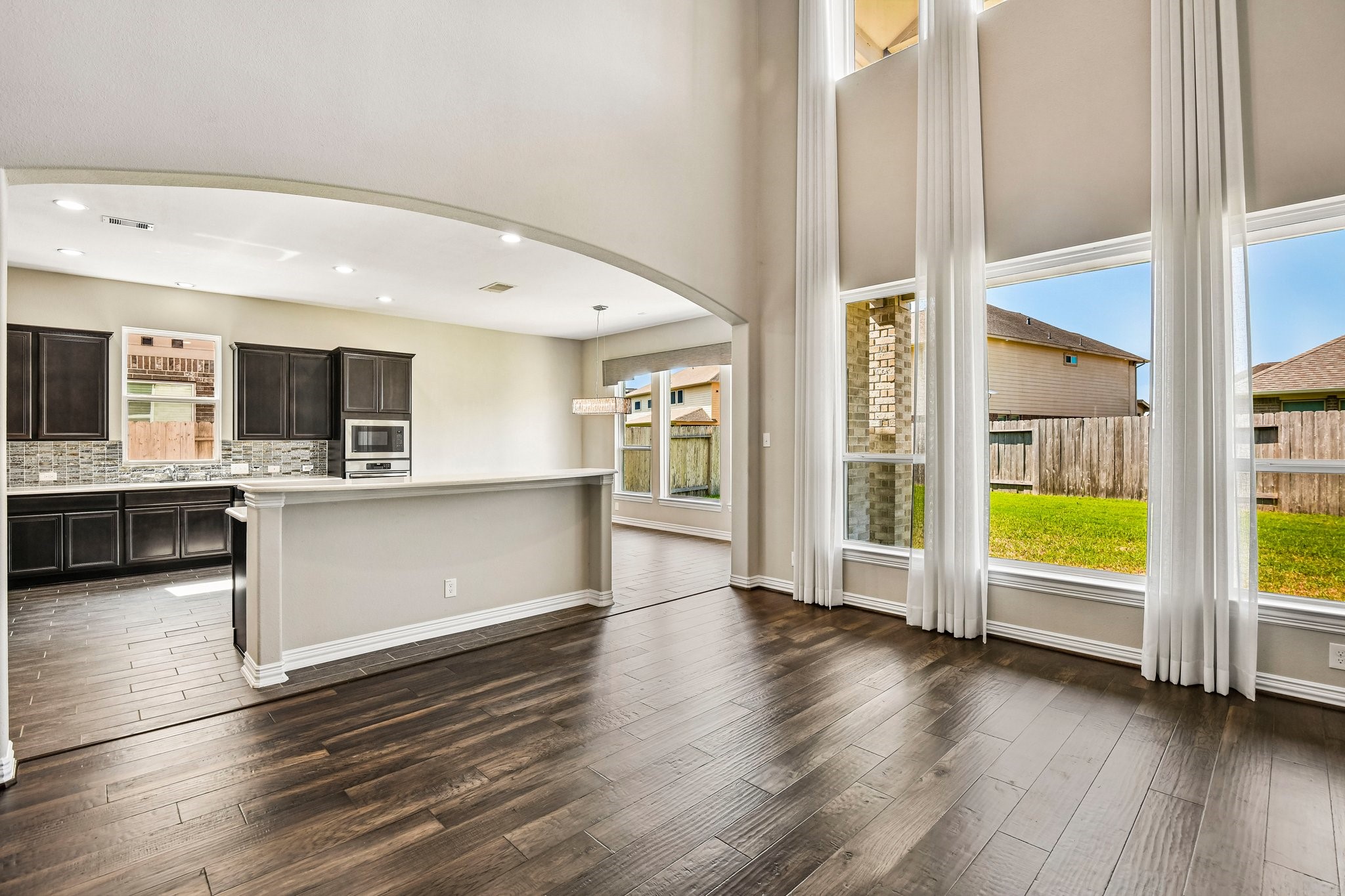 Kitchen opens to family room Kitchen opens to family room