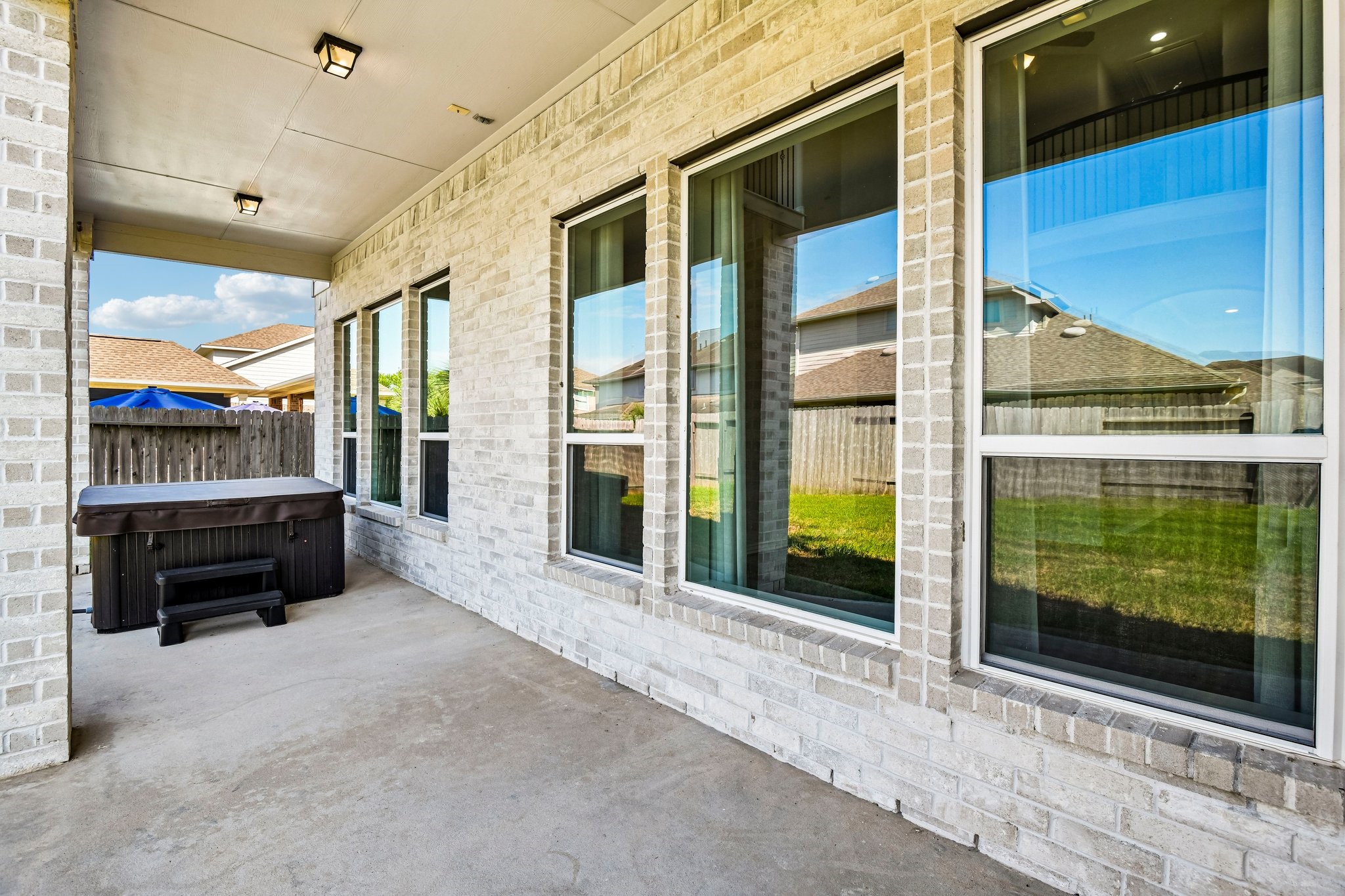 Covered downstairs patio