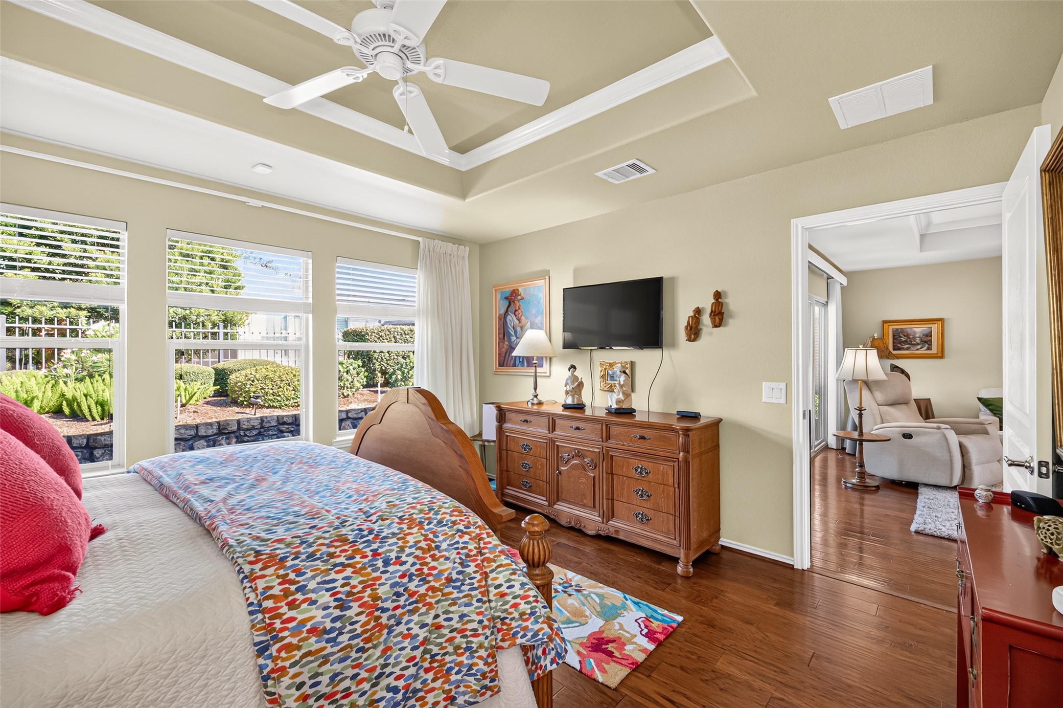 Generous windows bring natural light into your private retreat.