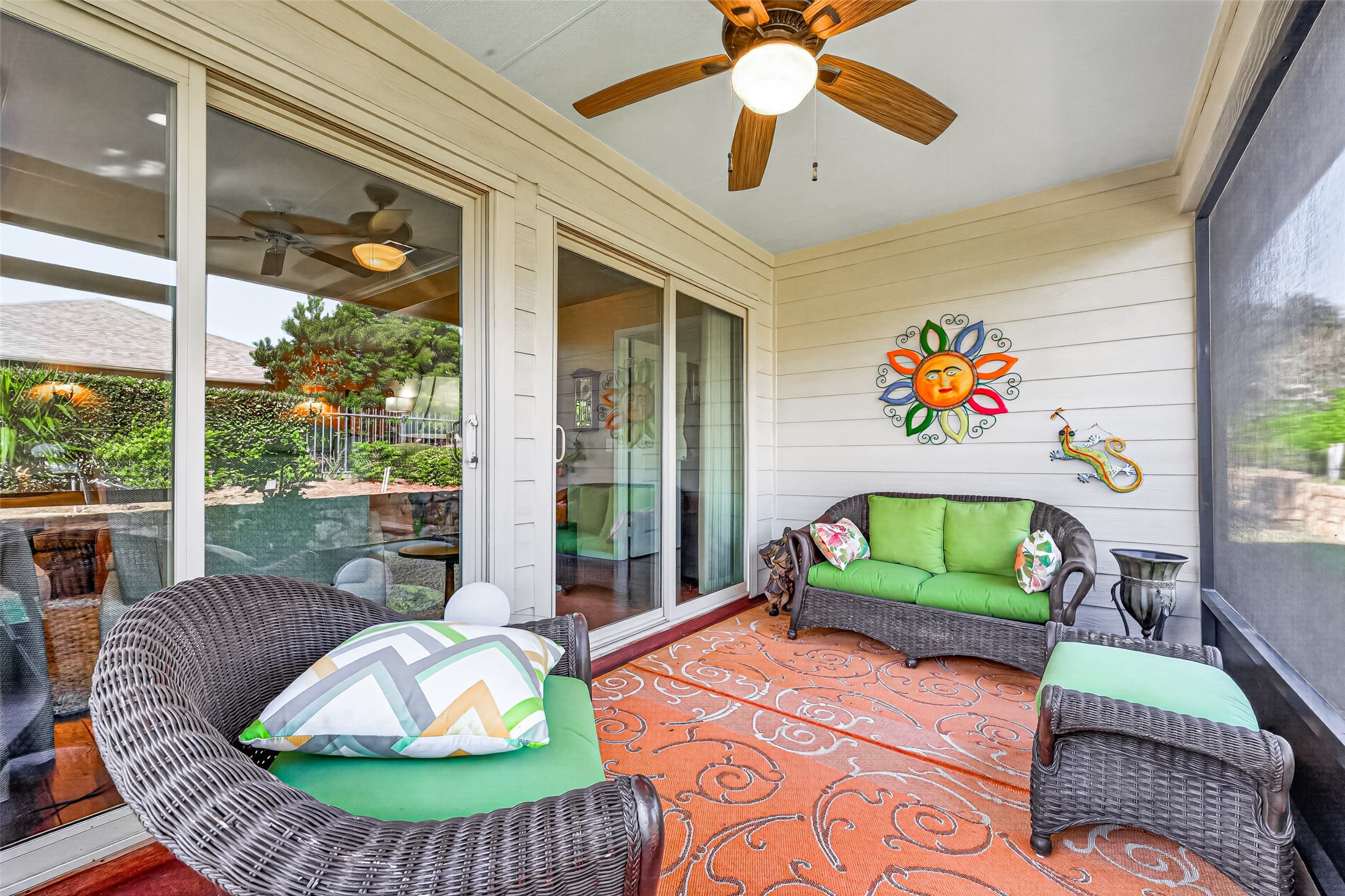 An inviting porch with plenty of room to relax and visit.