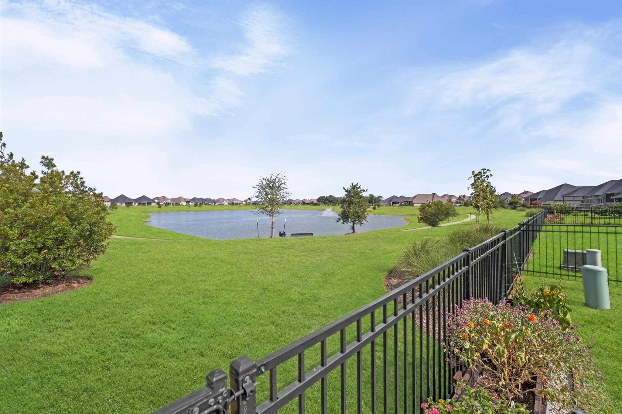 Enjoy lake views from your backyard.