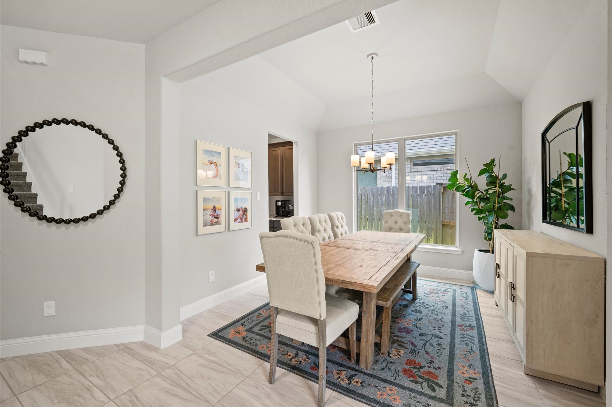 Formal dining area located right off the kitchen.