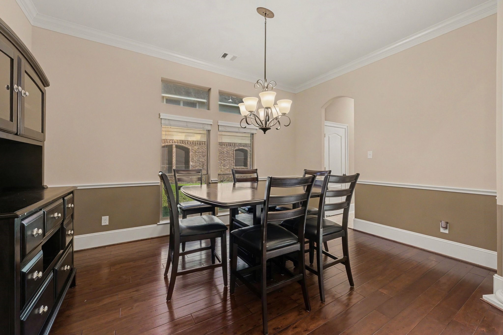 The dining room, connected to the kitchen