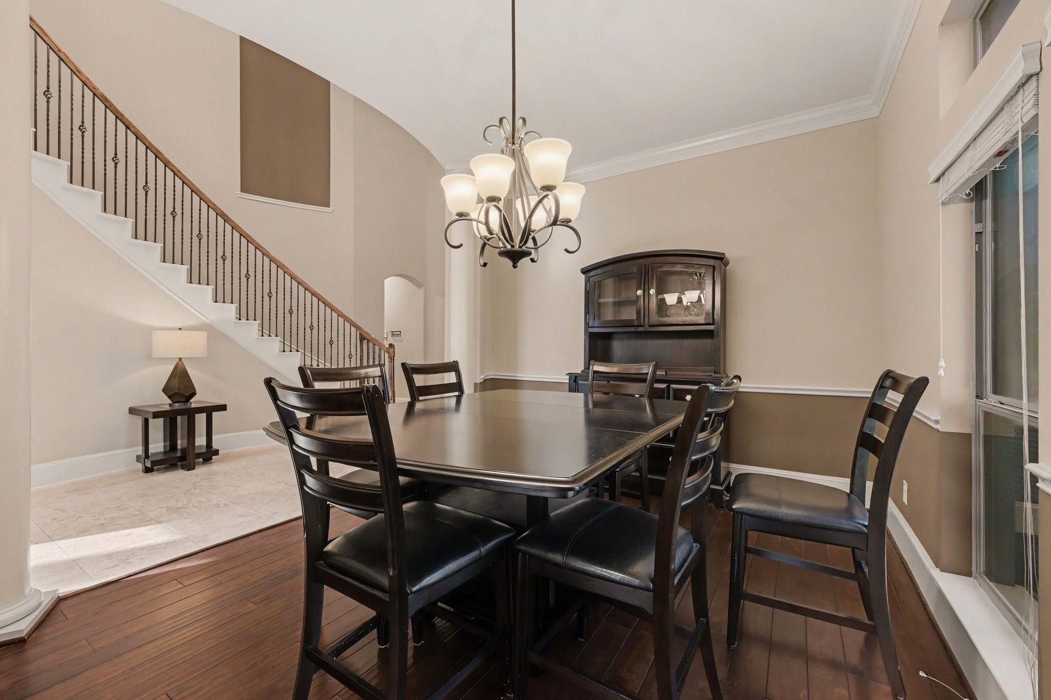 The dining room, connected to the kitchen