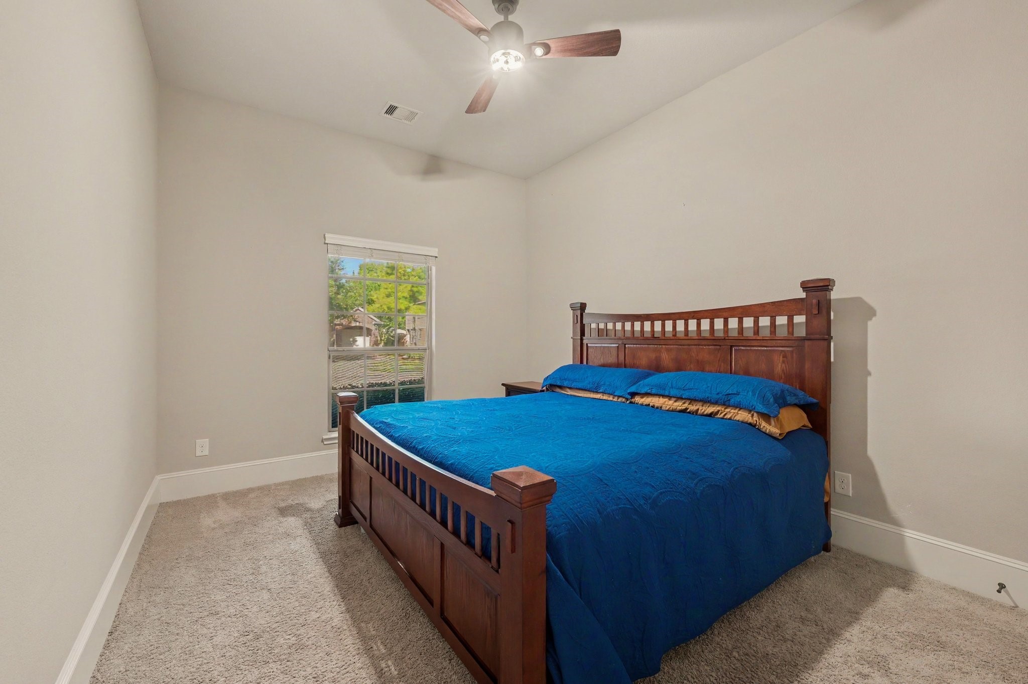 The downstairs bedroom has access to its own bathroom