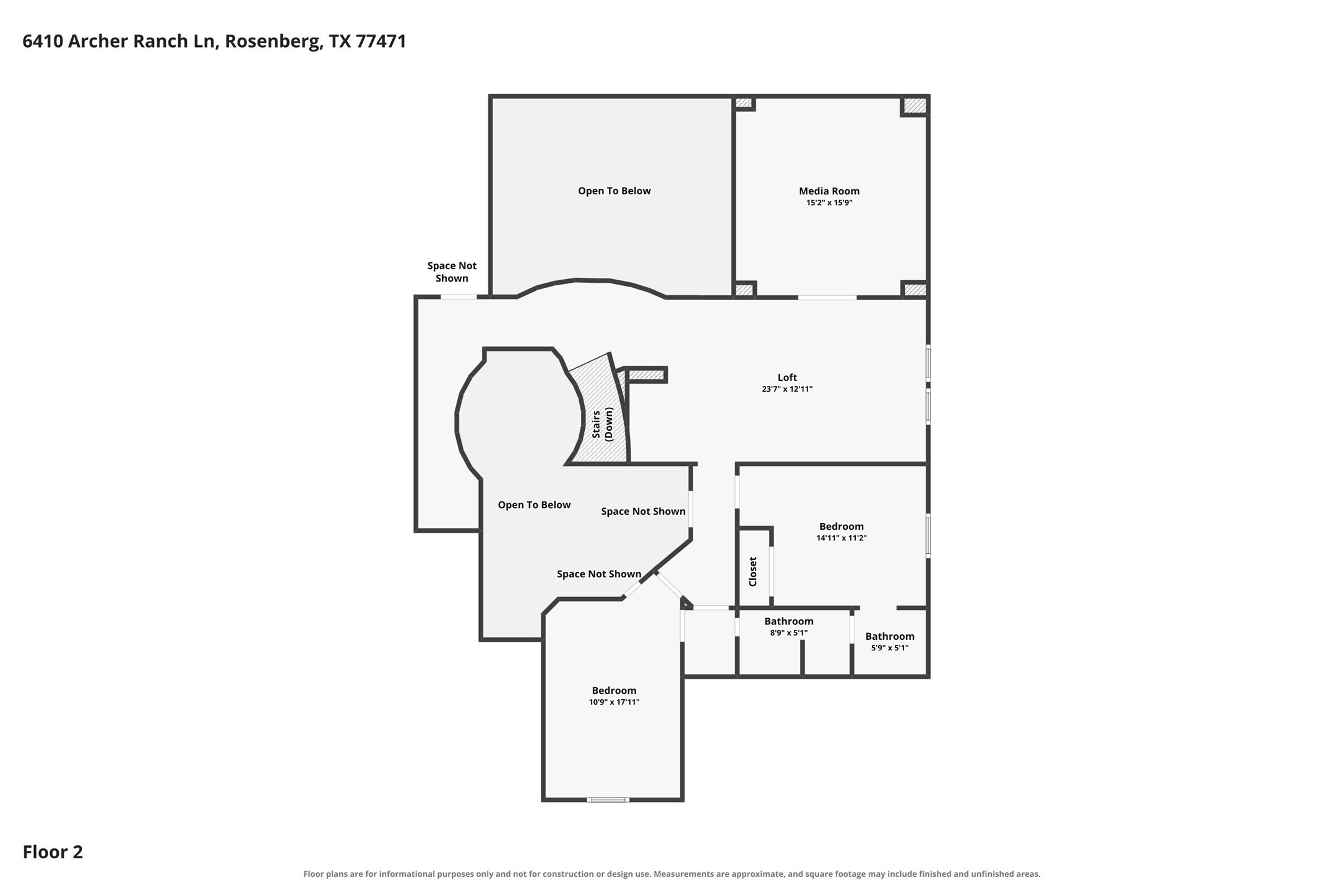 2nd floor floorplan. (The extra room is missing upper left side)