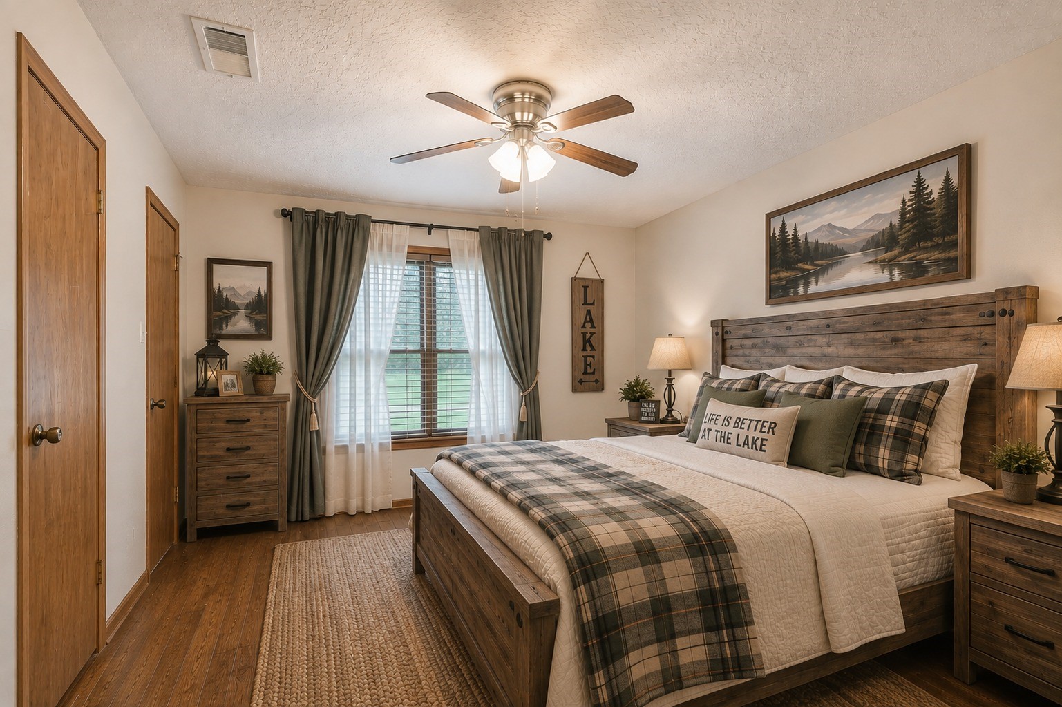 Virtually staged secondary bedroom.