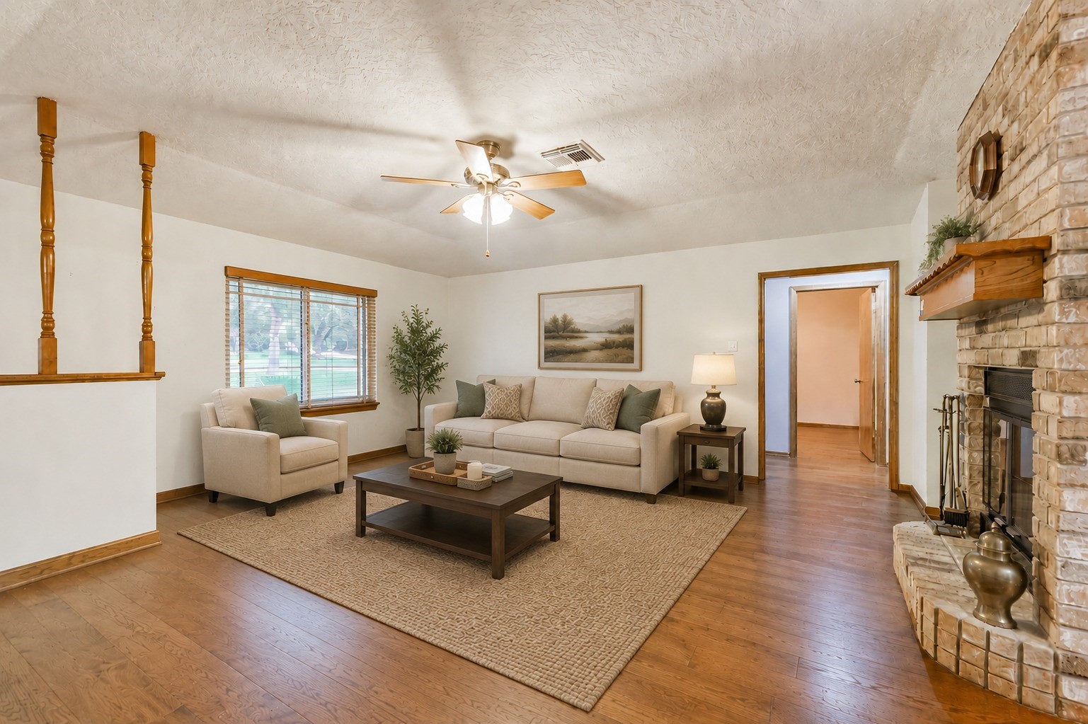 Virtually staged living room.
