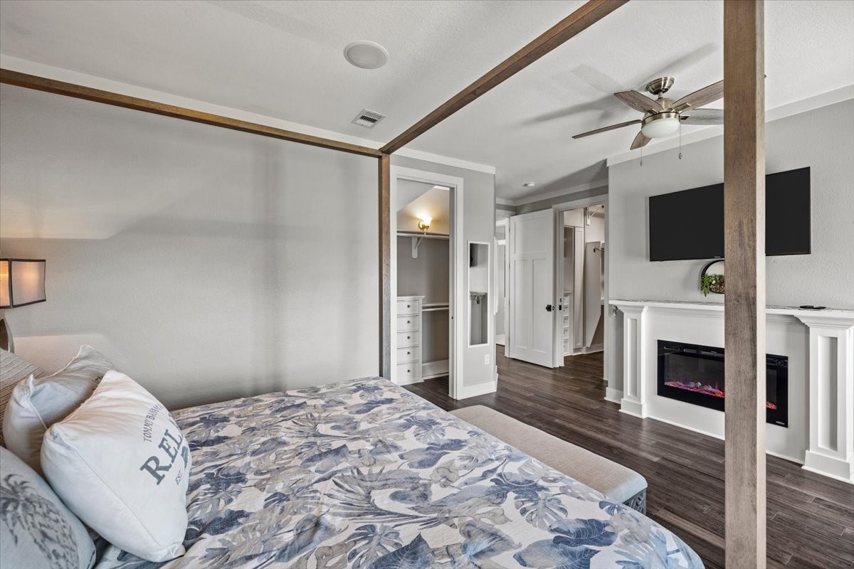 Primary bedroom with door to deck