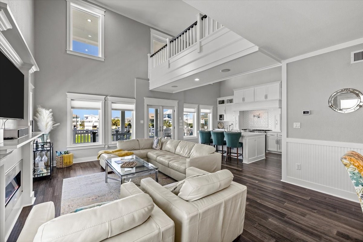 The entire family can be together in the open living/dining/kitchen space
