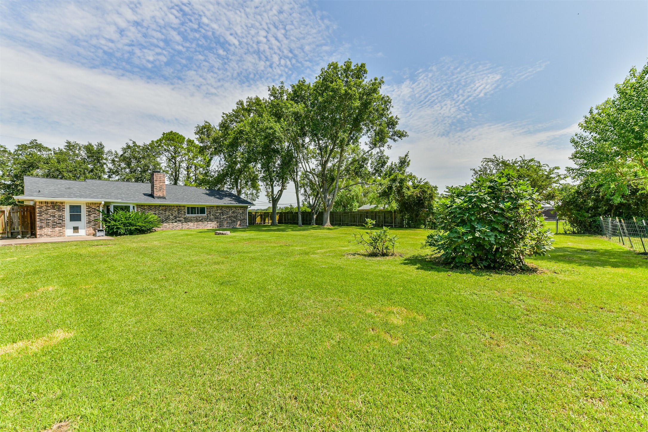 Expansive backyard with lush greenery, perfect for outdoor gatherings and relaxation.
