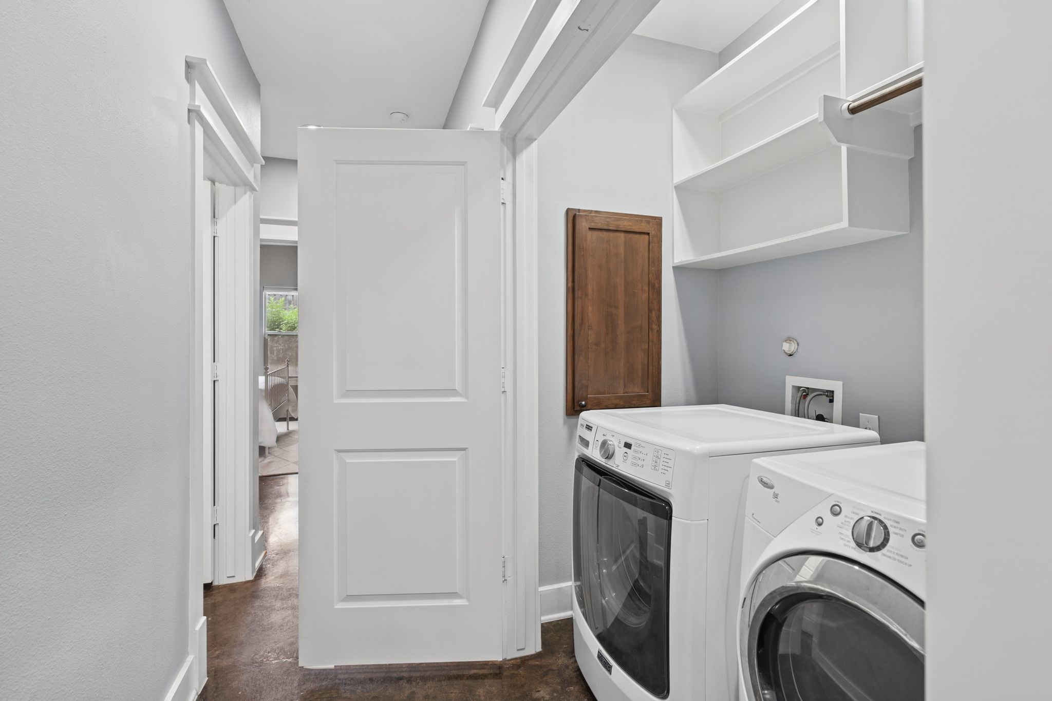 A laundry room is conveniently located on the first floor. A laundry room is conveniently located on the first floor.