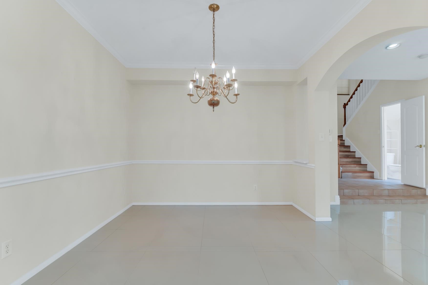Dining room open to living area