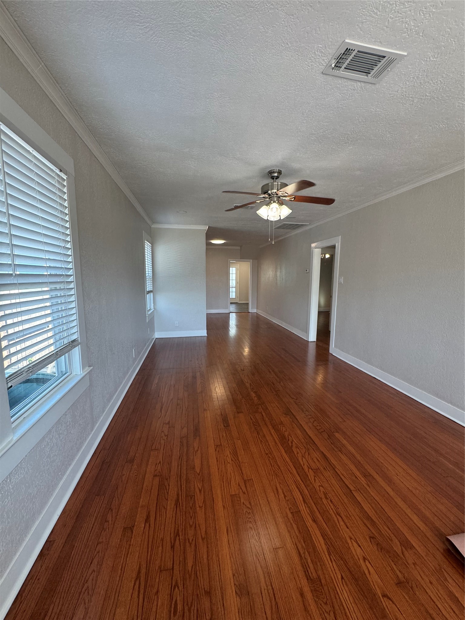 Living room with original wood floors. Gorgeous!