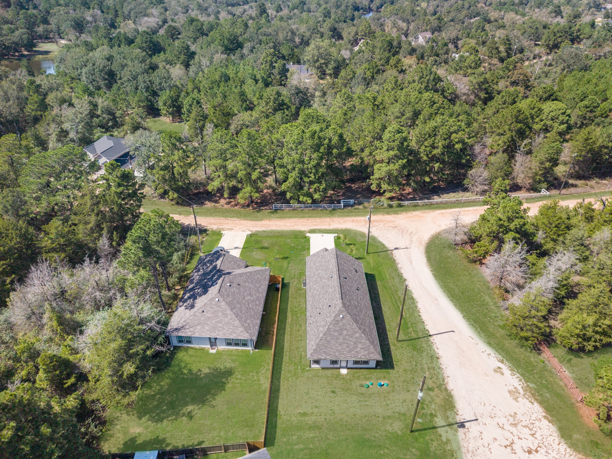 Aerial view from the back of the property.