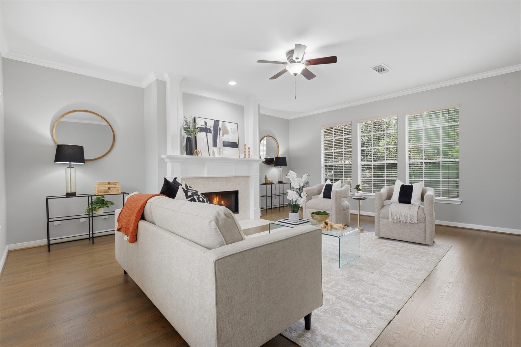 Open Living Area with New Hardwood Floors