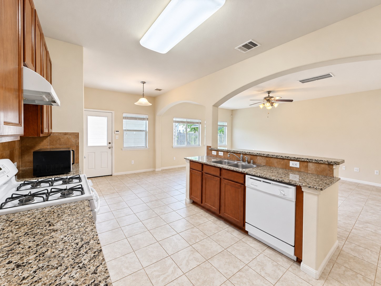 Kitchen open to living room