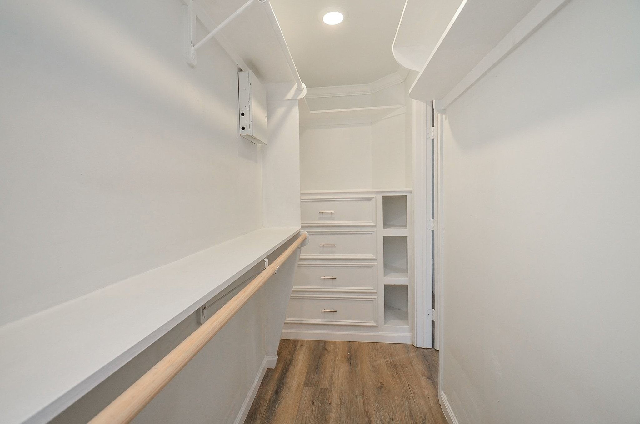 Spacious closet and built-in storage space.
