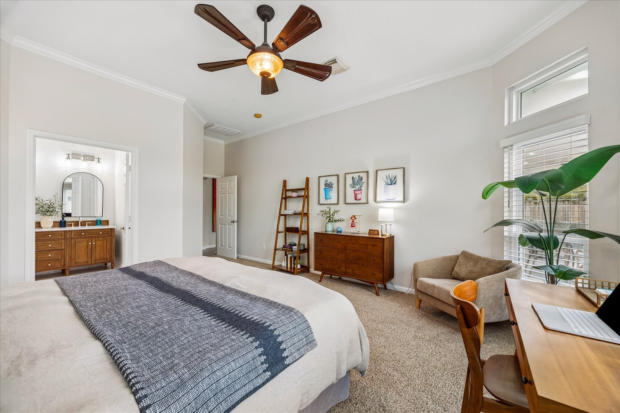Beautifully proportioned with room to truly relax! This second view highlights the generous dimensions of the primary suite, offering flexibility for a cozy sitting area or additional furnishings without sacrificing comfort.