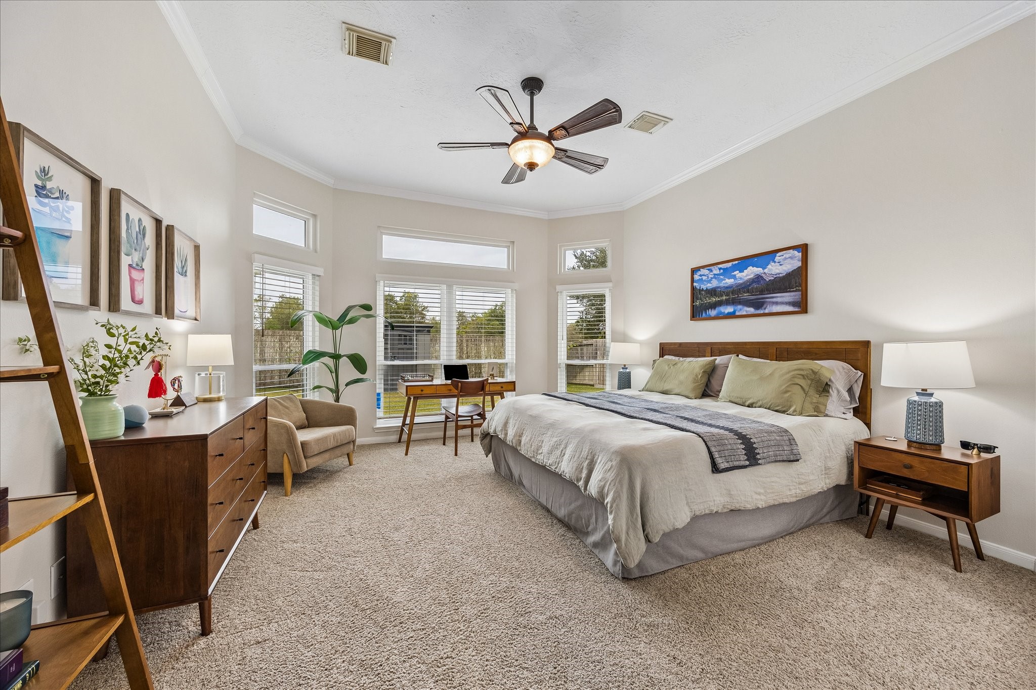 Your own peaceful retreat! This spacious primary suite offers a serene, inviting atmosphere with beautiful natural light and plenty of room to create your own private sanctuary. The perfect place to unwind at the end of the day!