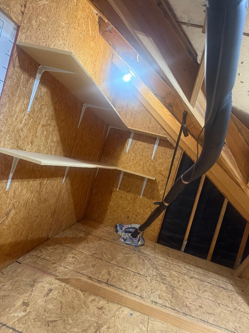 A lot of thought has gone into outfitting this attic for all your storage needs. It can easily house seasonal decor, heirlooms and more. The walk-in door makes access a breeze!
