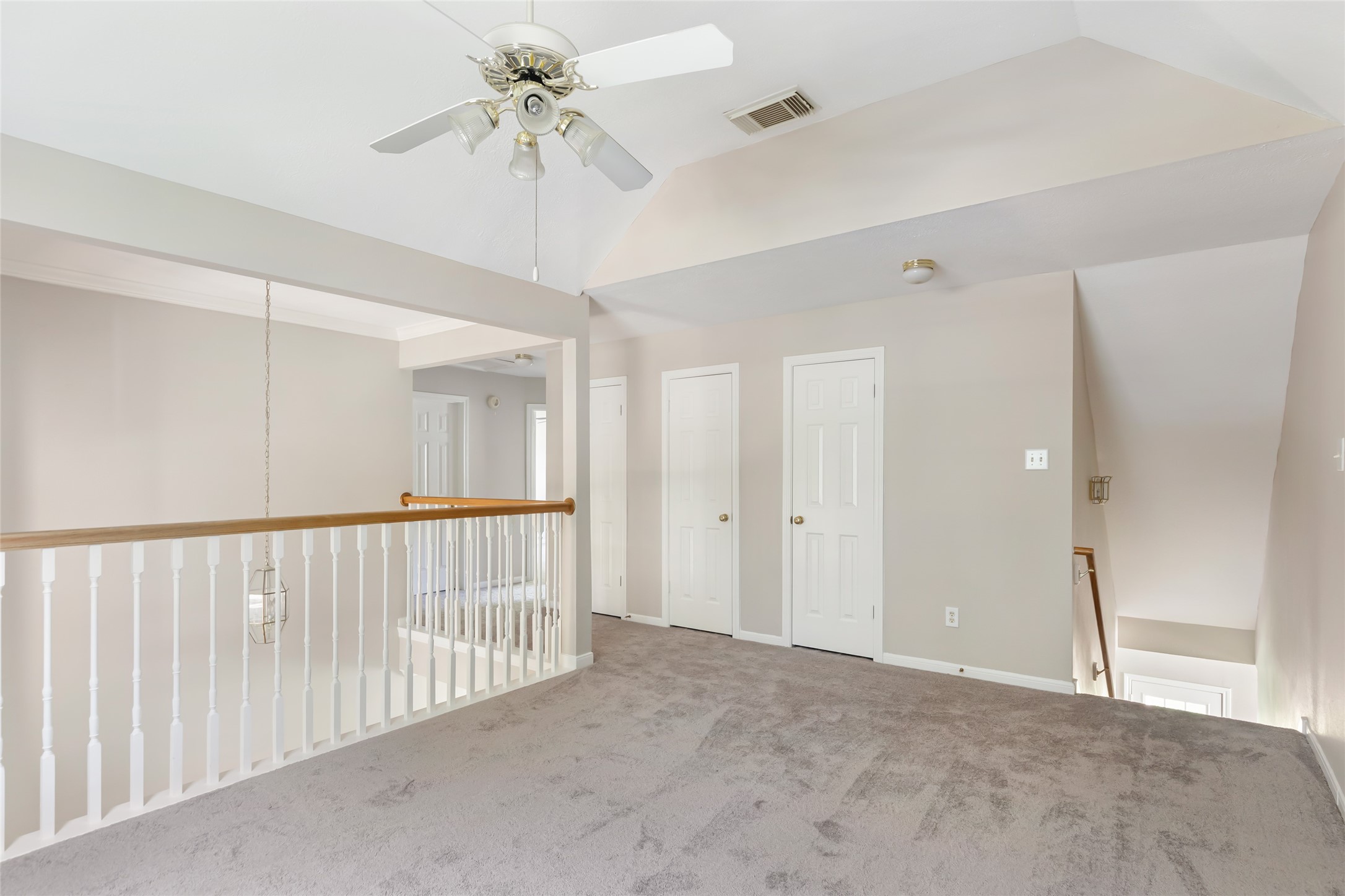 Upstairs gameroom/second living area. There are 3 additional storage closets!