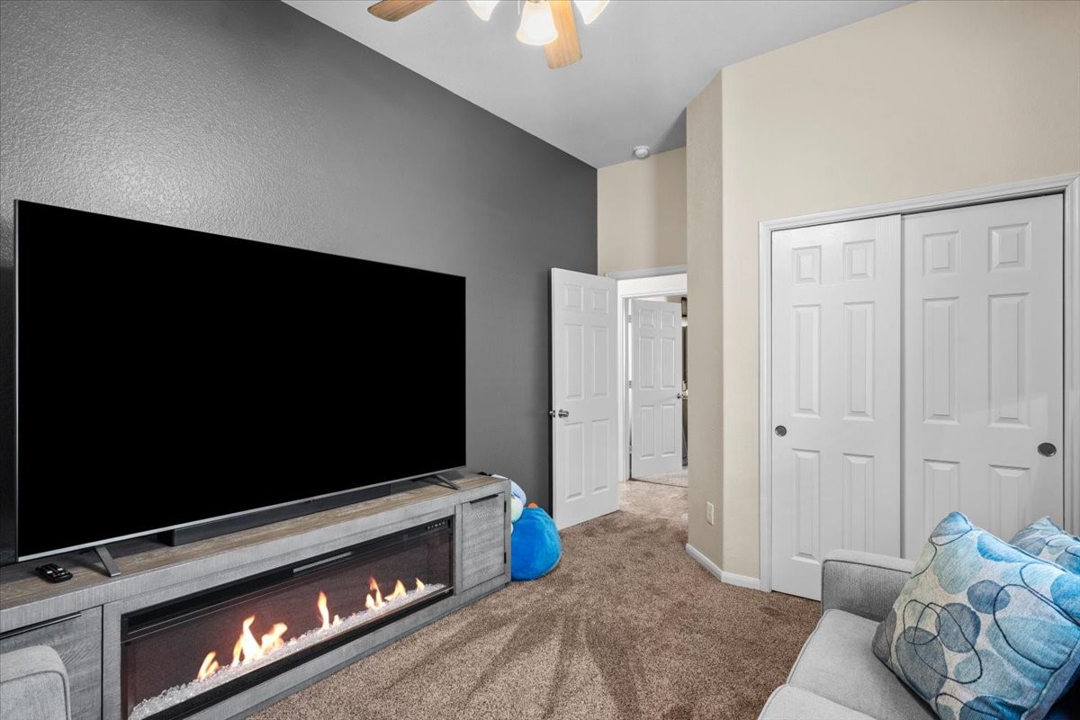 This versatile room includes a closet, so it works beautifully as a bedroom too.