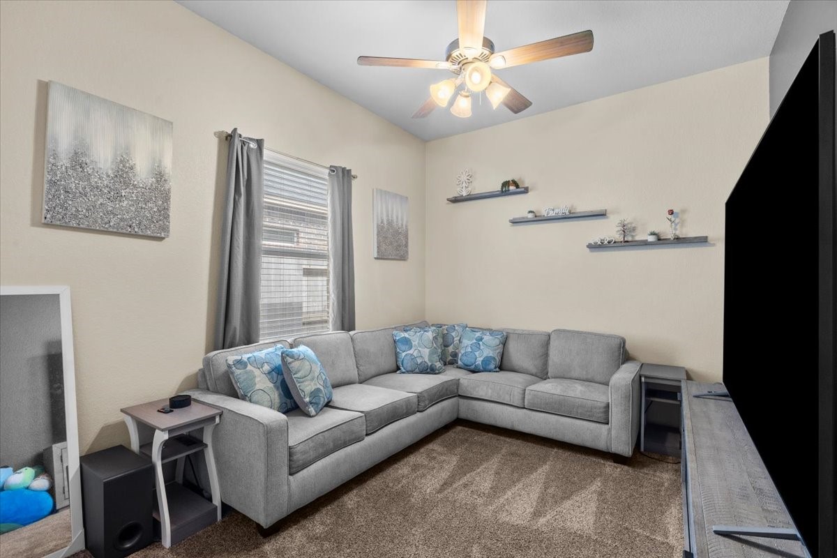 Plenty of space here for a sectional and movie nights.