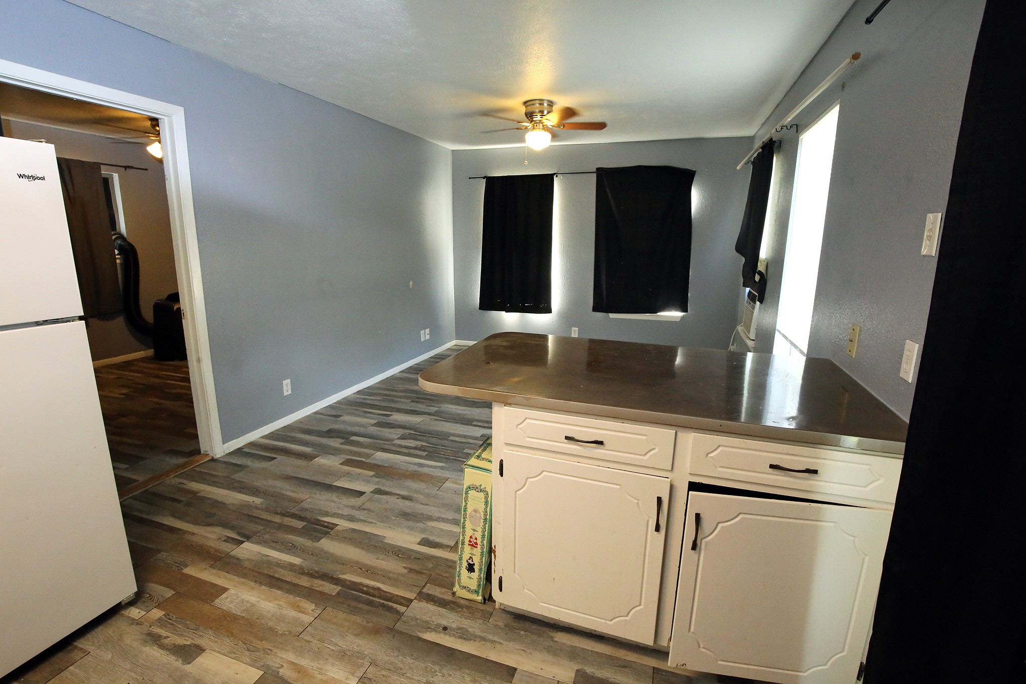 Looking towards the living room from the kitchen