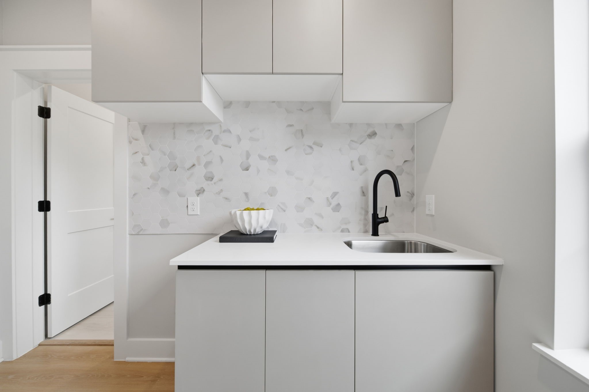 Airbnb suite with kitchenette and attached full bath.