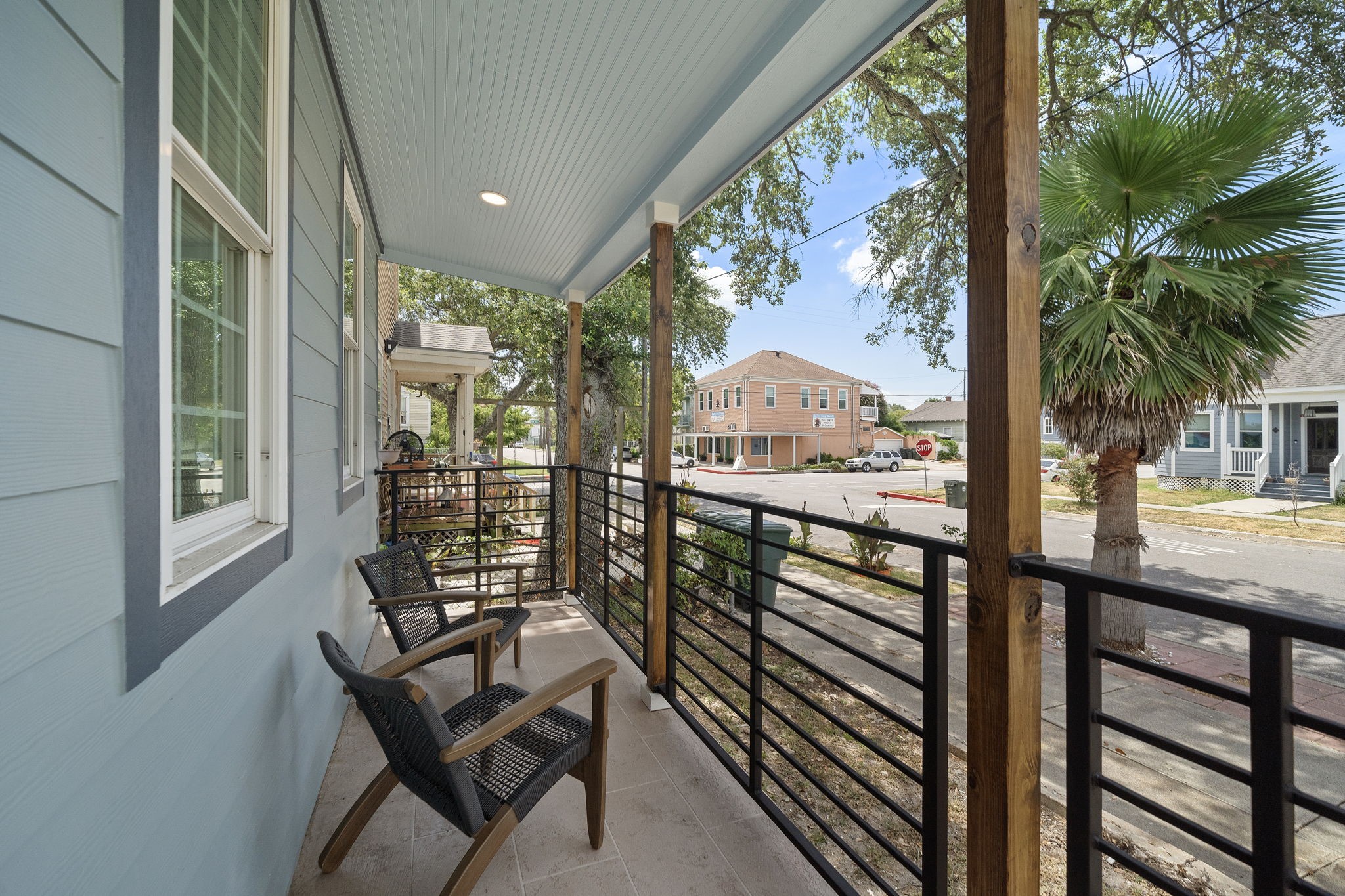 A cozy front porch for coffee to start your day. Front patio has been extended and upgraded with crushed granite and limestone pavers.