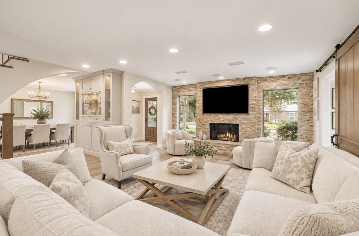 Virtually reimagined great room/family room