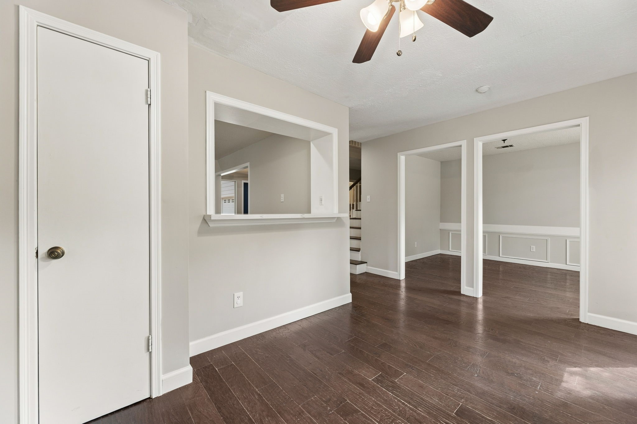 Kitchen opens naturally to the adjoining living spaces!