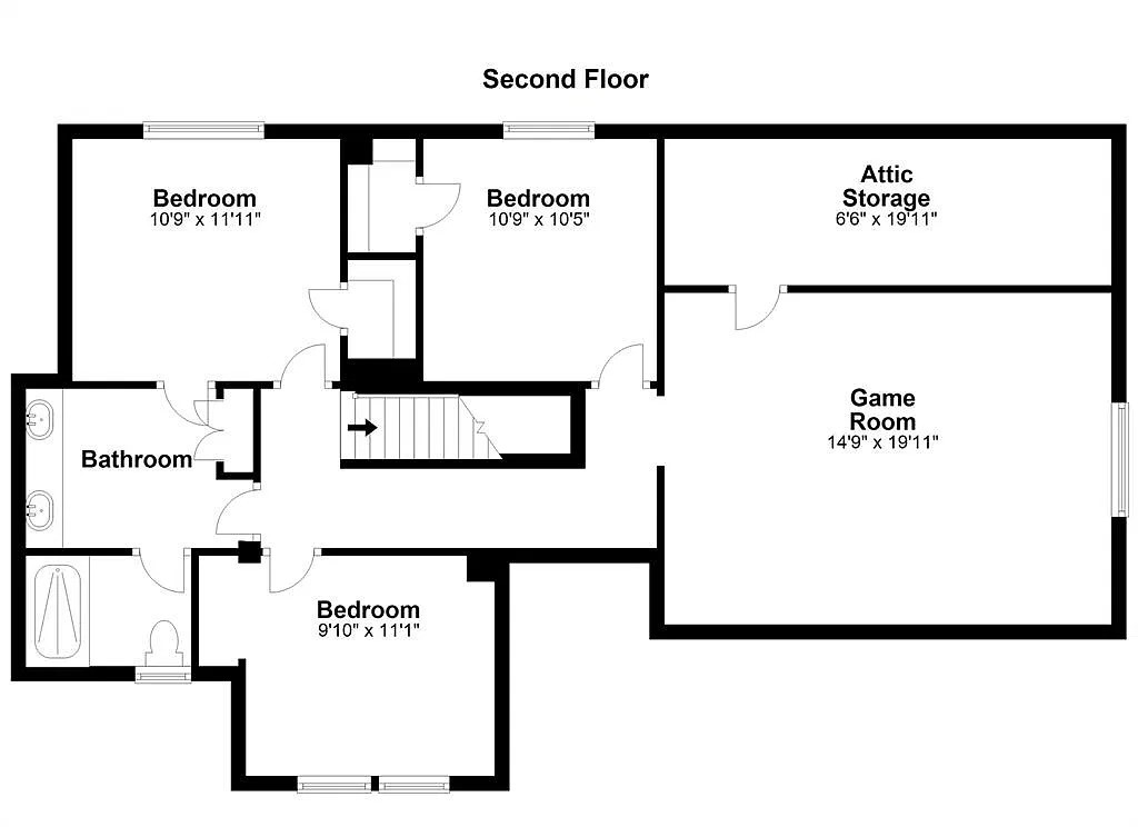 Upstairs floorplan