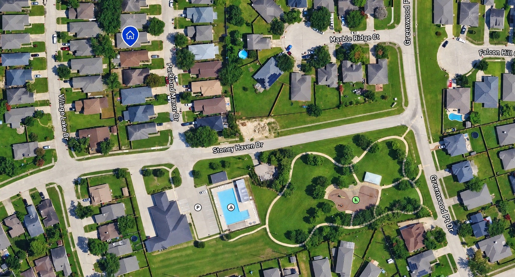 Aerial View | Home Just Steps Away from the Community Pool, Park & Amenities!