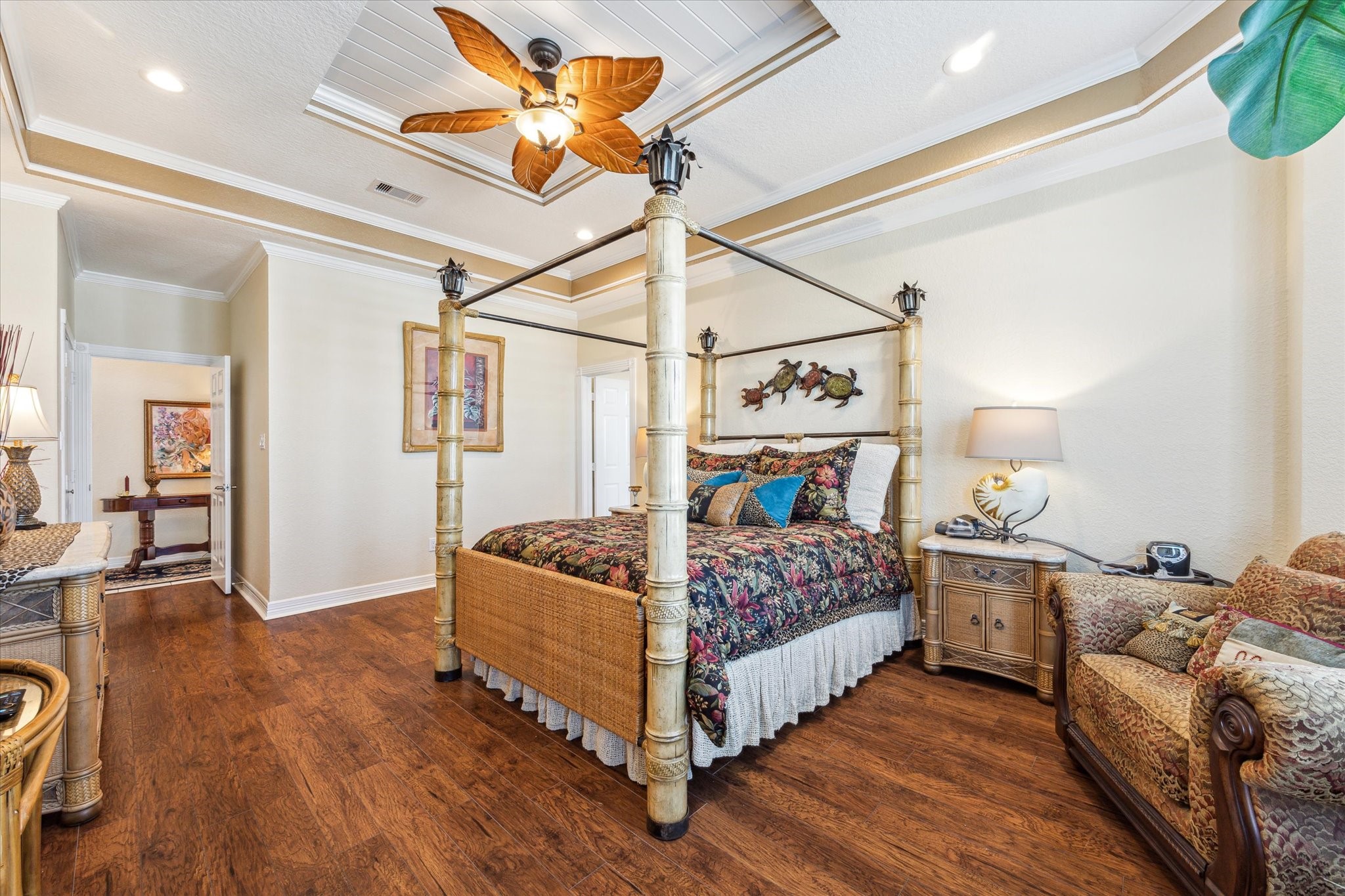 The Primary Suite also offers 3 closets and an ensuite bathroom.